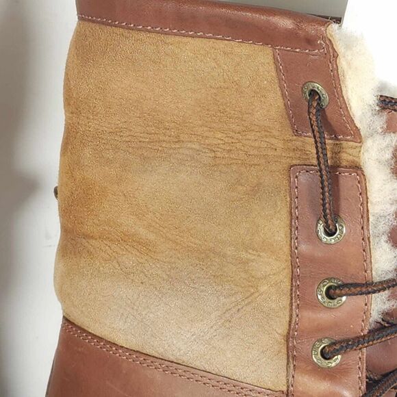 UGG Men’s Butte US11 Brown Leather Waterproof Sheepskin Vibram Winter Boots - Picture 12 of 16